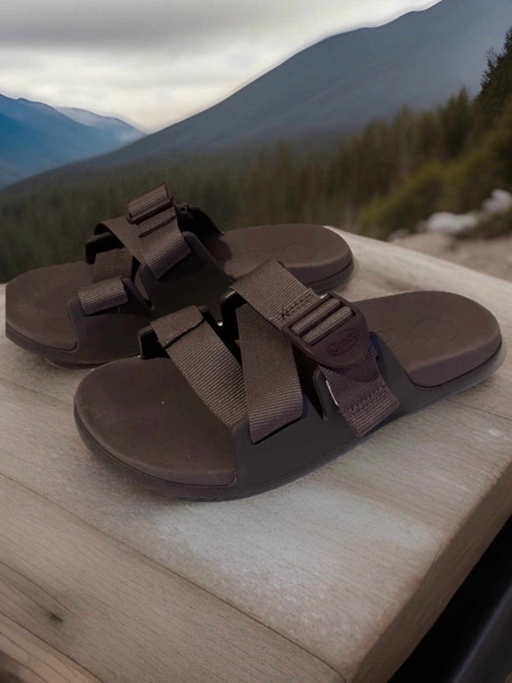 Chaco Chillos Sandal Slides Adjustable Straps Dark Brown Plum Purple Women 6